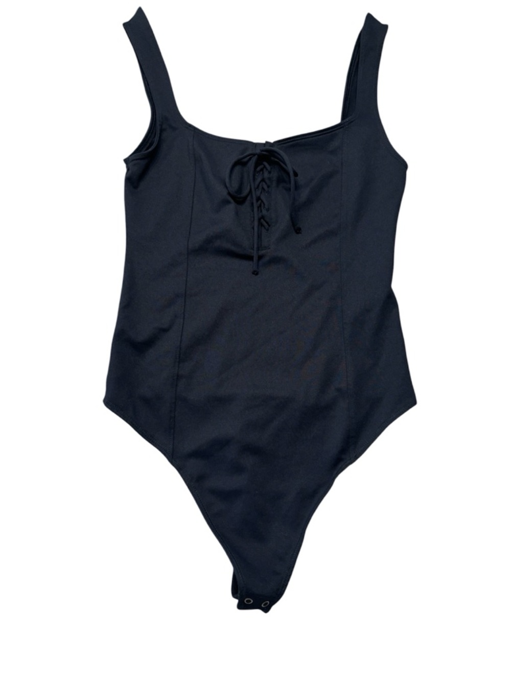 Abercrombie & Fitch Black Soft  A & F collection Body Suit with Front Lace